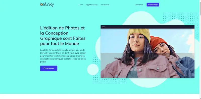 BeFunky page principale du site web BeFunky page principale du site web